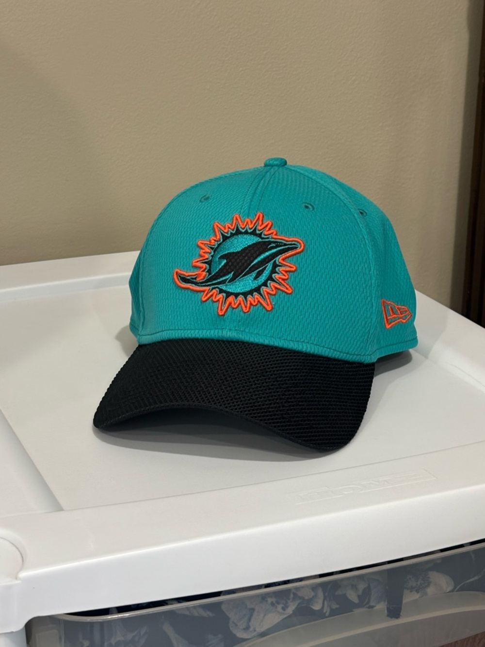 New Era Aqua Black Miami Dolphins 2021 NFL Flex Hat Fitted Cap